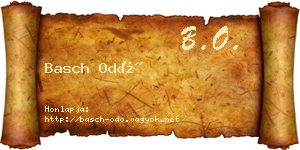 Basch Odó névjegykártya